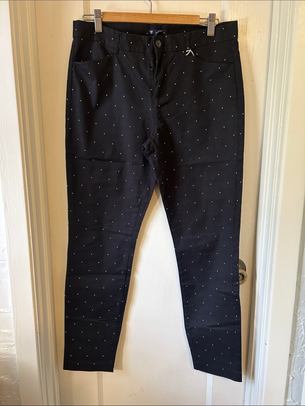 GAP Black Pants with White Polka Dots